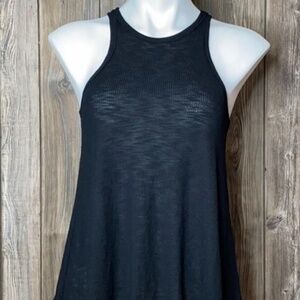 Free People Ribbed Muscle Tank Top Black Size S_